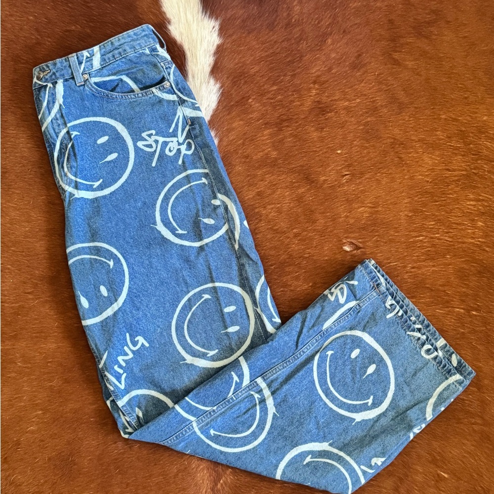 H&M x Smiley | Blue Smiley Face Jeans